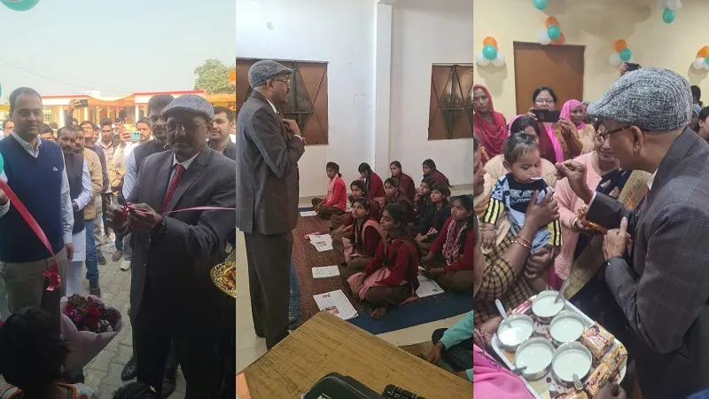 Moradabad News : मंडलायुक्त-डीएम ने स्मार्ट आंगनबाड़ी केंद्र का फीता काटकर किया शुभारंभ, बच्चों से की बातचीत  